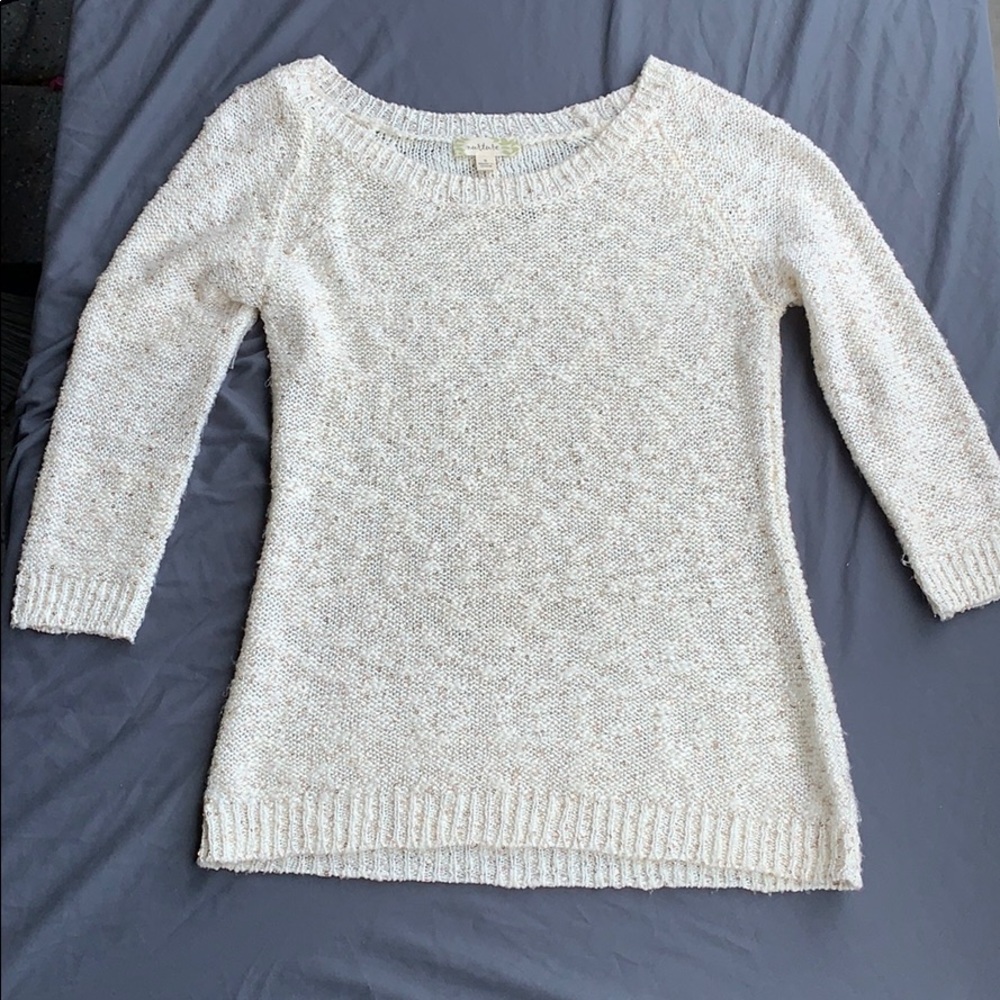 Nurture Quarter Sleeve Cream & Gold Sweater